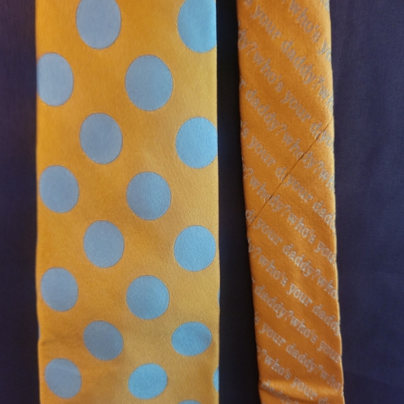 IKE Orange and Blue Polka Dot Silk Tie - Picture 4 of 5